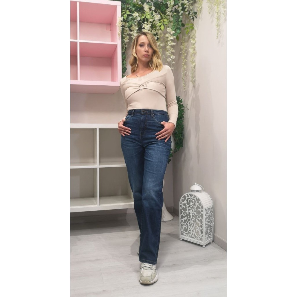 Jeans wide leg scuro melrose GUESS